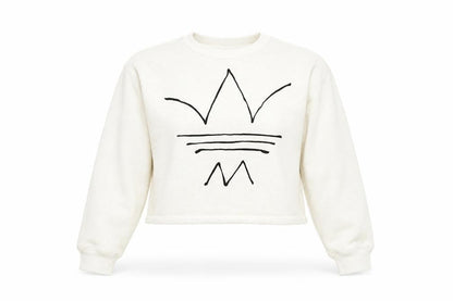 Womens UK Size 10 adidas Ivory Pullover Sweatshirt