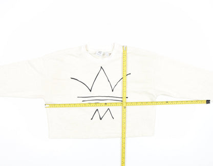 Womens UK Size 10 adidas Ivory Pullover Sweatshirt