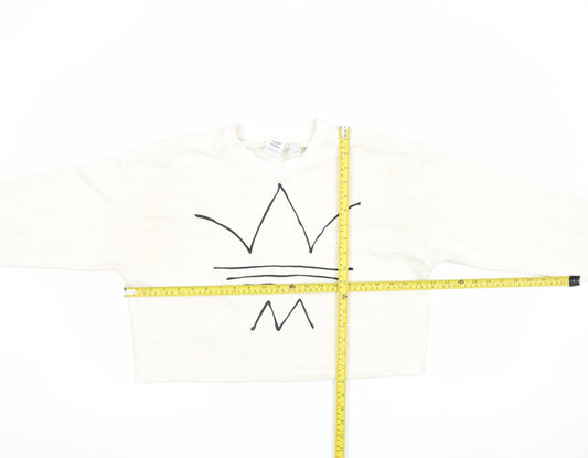 Womens UK Size 10 adidas Ivory Pullover Sweatshirt