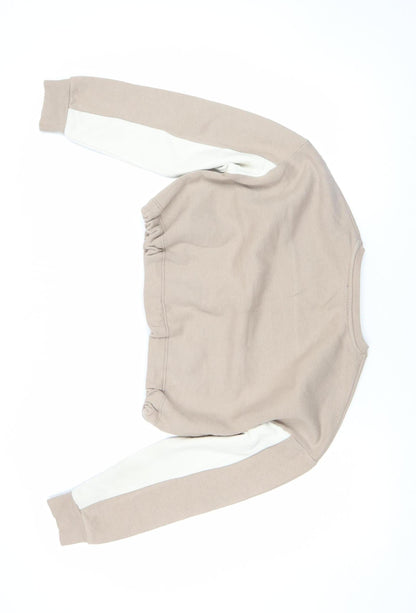 New Look Girls Beige Colourblock J’adore Pullover Sweatshirt Age 12-13 Years
