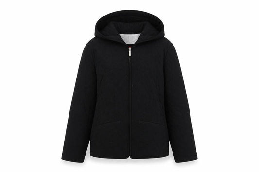 Womens UK Size M Esprit Black Quilted Coat