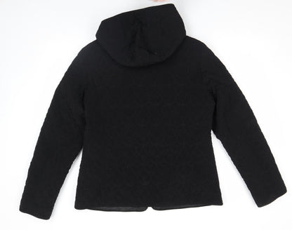 Womens UK Size M Esprit Black Quilted Coat
