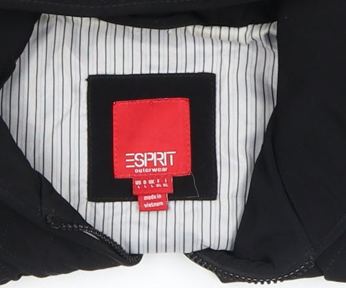 Womens UK Size M Esprit Black Quilted Coat