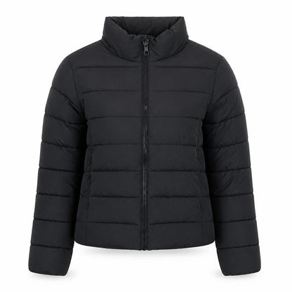 Mango Women Black S Quilted Puffer Jacket Lightweight Zip Up