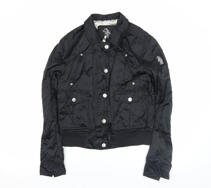 Girls UK Size M Refrigue Black Bomber Jacket