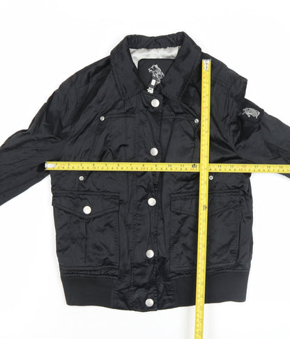 Girls UK Size M Refrigue Black Bomber Jacket