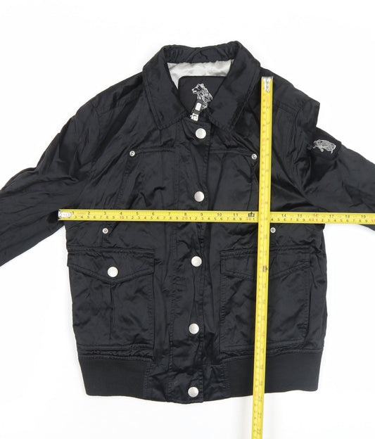Girls UK Size M Refrigue Black Bomber Jacket