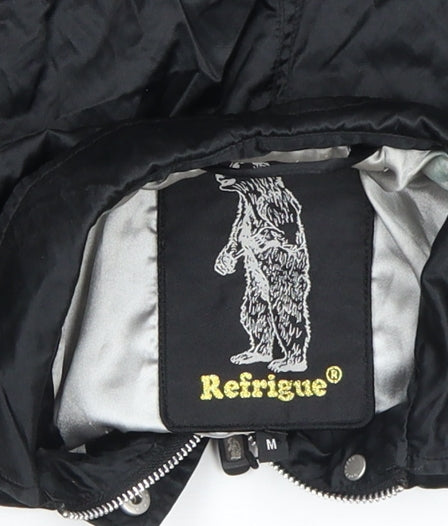 Girls UK Size M Refrigue Black Bomber Jacket