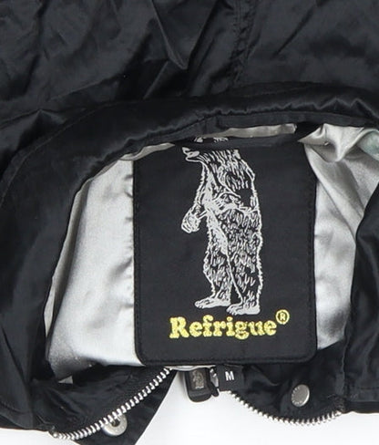 Girls UK Size M Refrigue Black Bomber Jacket