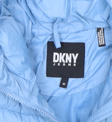 Girls UK Size 6 Years DKNY Blue Puffer Jacket