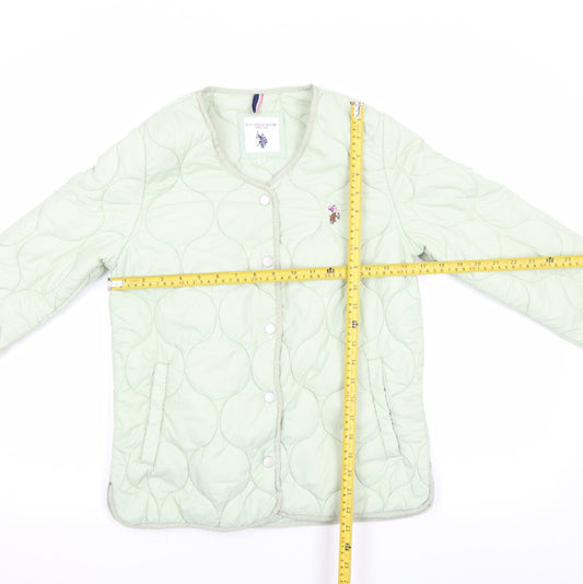 Womens UK Size XS U.S. Polo Assn. Green Quilted Coat