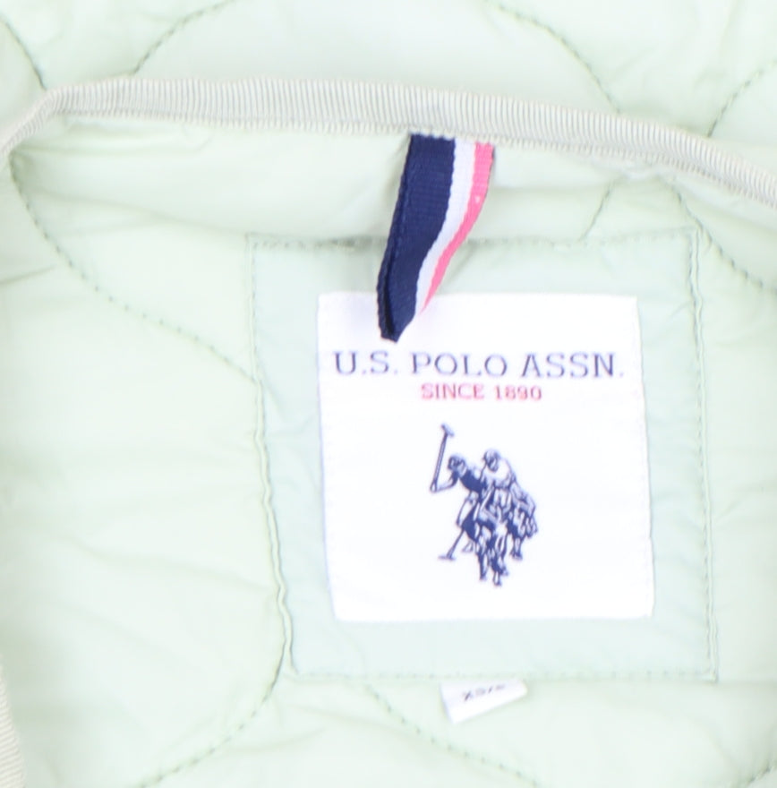 Womens UK Size XS U.S. Polo Assn. Green Quilted Coat