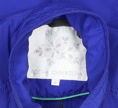 Womens UK Size 10 Rocha John Rocha Blue Quilted Coat
