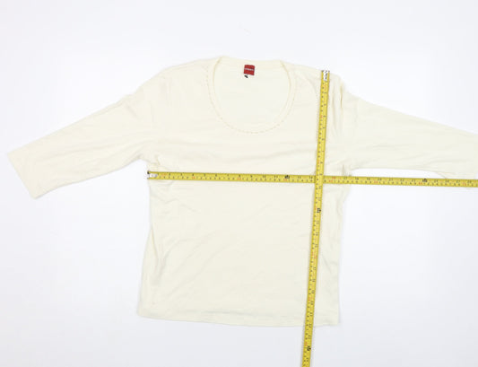 Womens UK Size 14 Olsen Ivory Basic T-Shirt