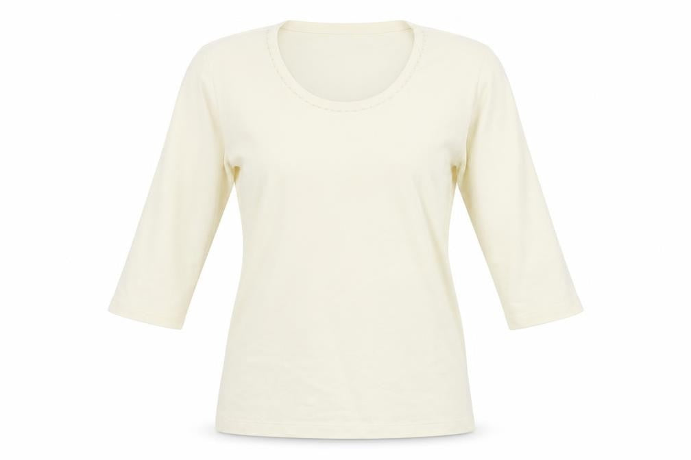 Womens UK Size 14 Olsen Ivory Basic T-Shirt