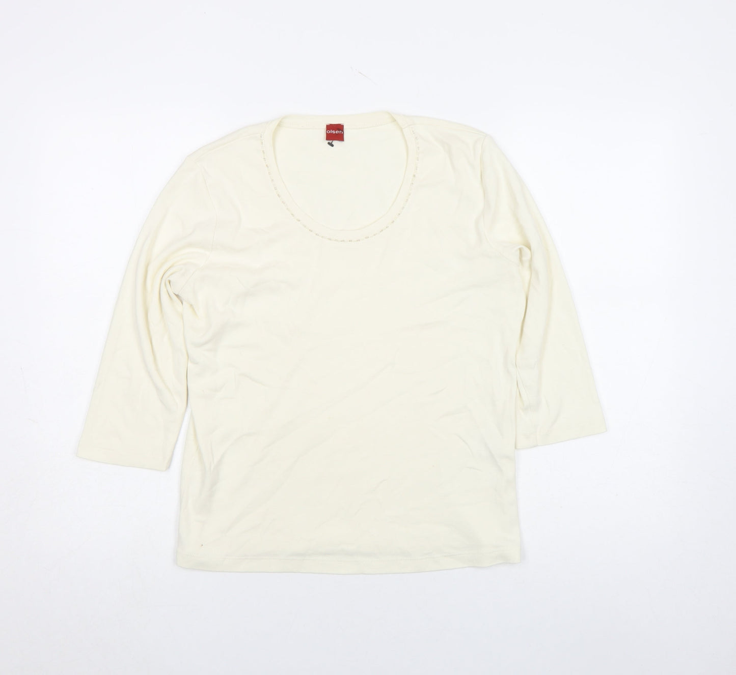Womens UK Size 14 Olsen Ivory Basic T-Shirt