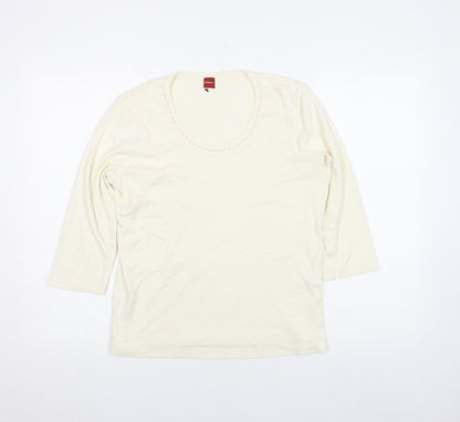 Womens UK Size 14 Olsen Ivory Basic T-Shirt