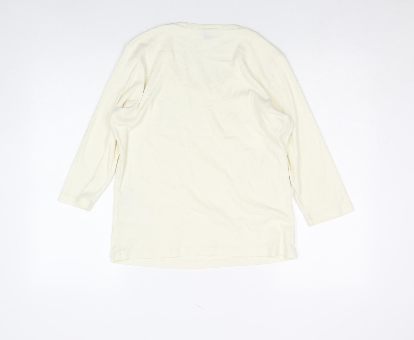 Womens UK Size 14 Olsen Ivory Basic T-Shirt