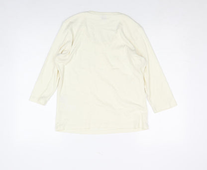 Womens UK Size 14 Olsen Ivory Basic T-Shirt