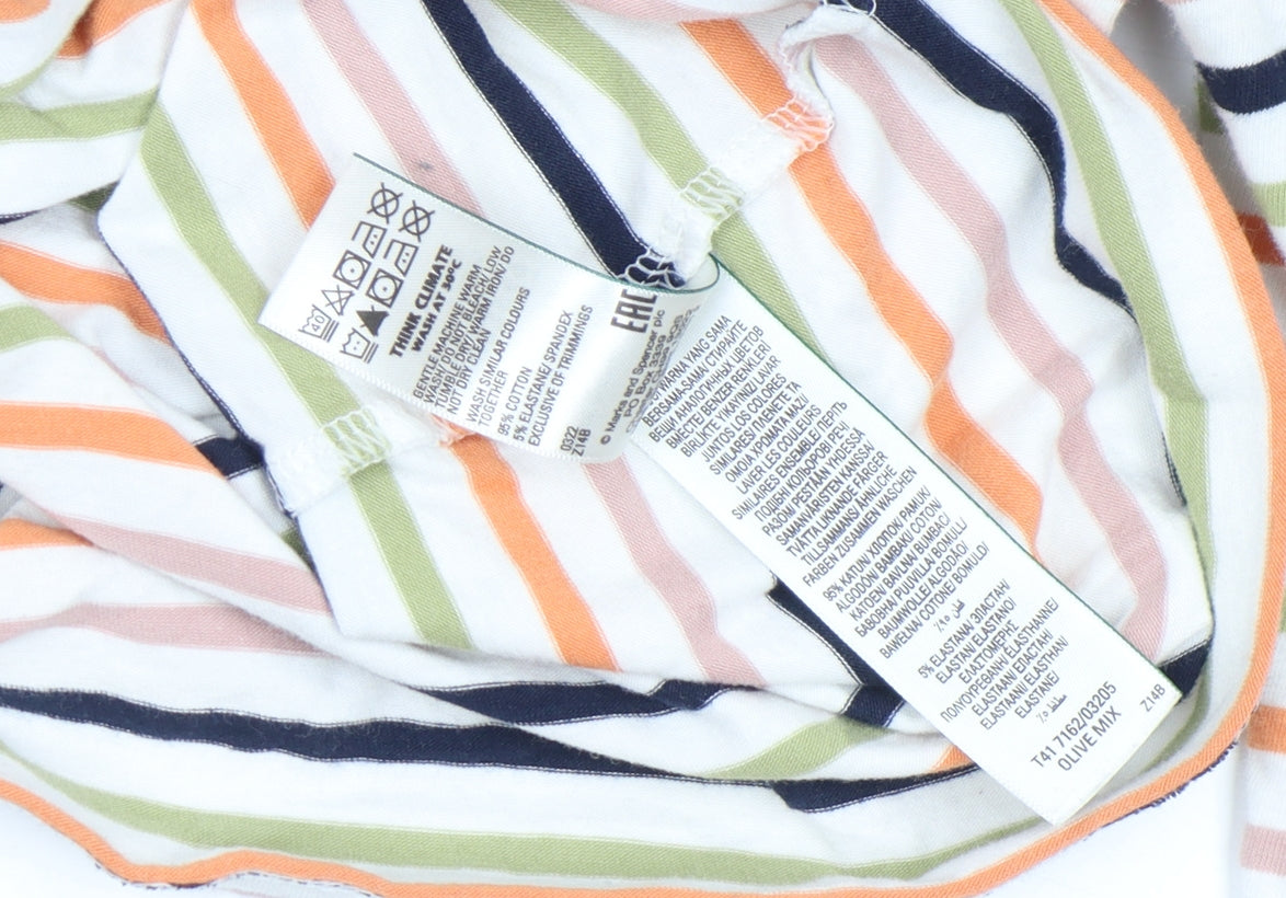 Womens UK Size 6 Marks and Spencer Multicoloured Basic T-Shirt