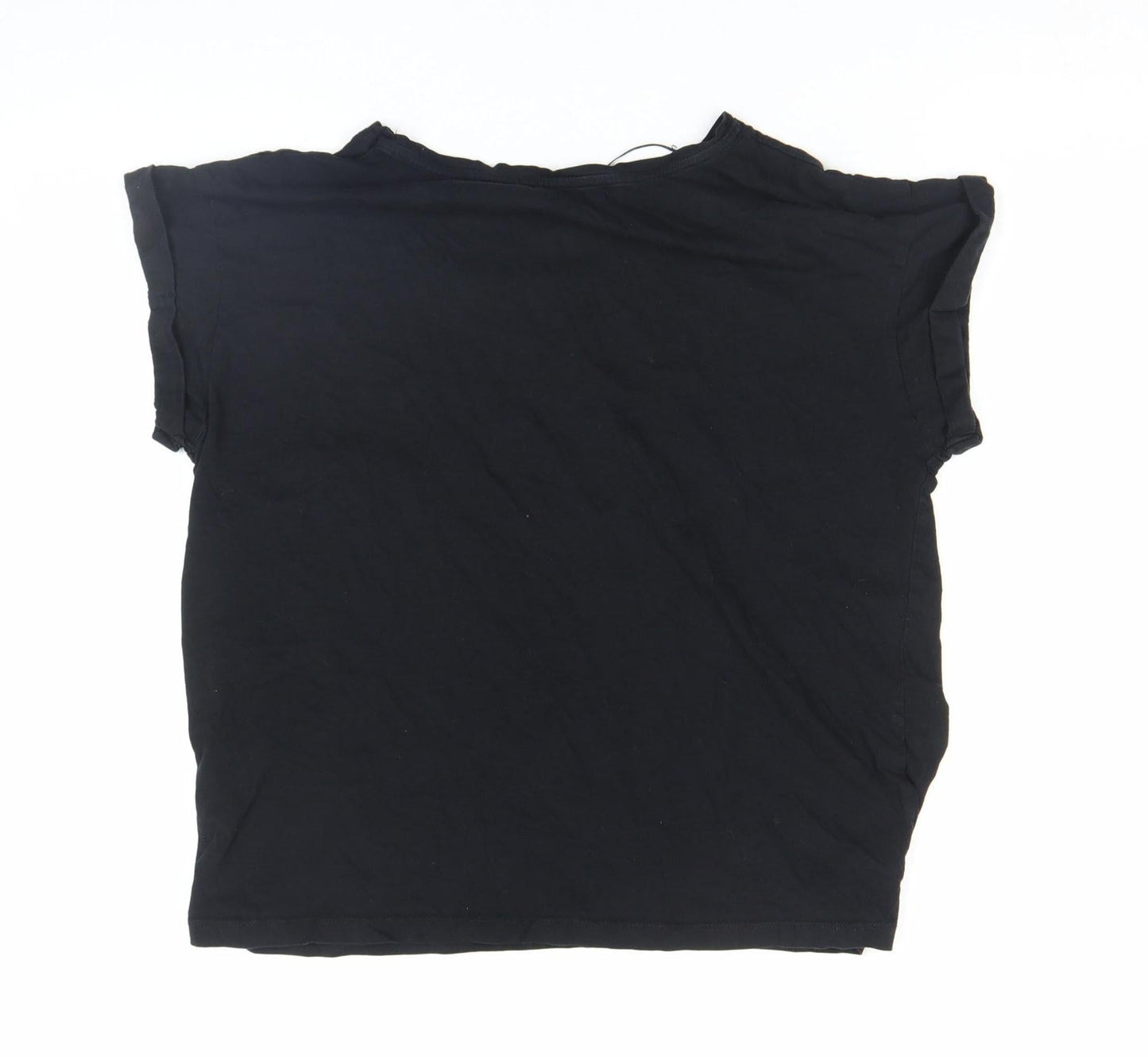 Womens UK Size M Pull&Bear Black Basic T-Shirt