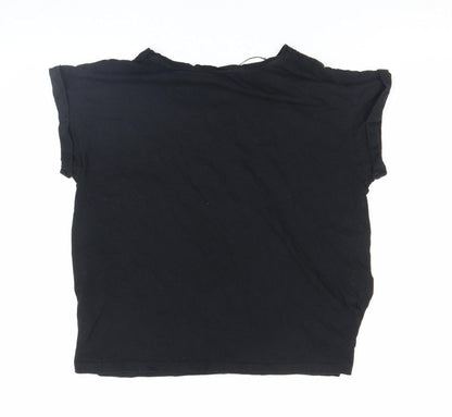 Womens UK Size M Pull&Bear Black Basic T-Shirt