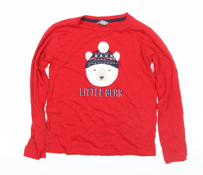 Girls UK Size 9-10 Years Fluid Red Pullover T-Shirt