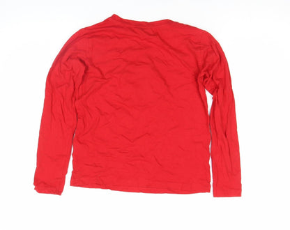 Girls UK Size 9-10 Years Fluid Red Pullover T-Shirt