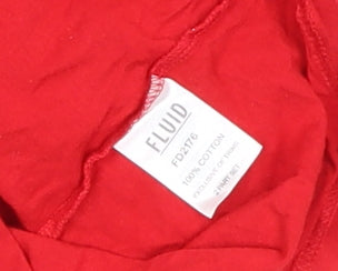 Girls UK Size 9-10 Years Fluid Red Pullover T-Shirt