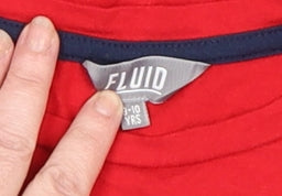 Girls UK Size 9-10 Years Fluid Red Pullover T-Shirt