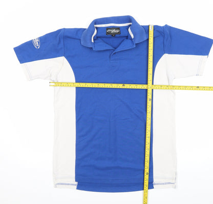 Mazon Men’s Blue & White Colourblock Hockey Polo Shirt Size M