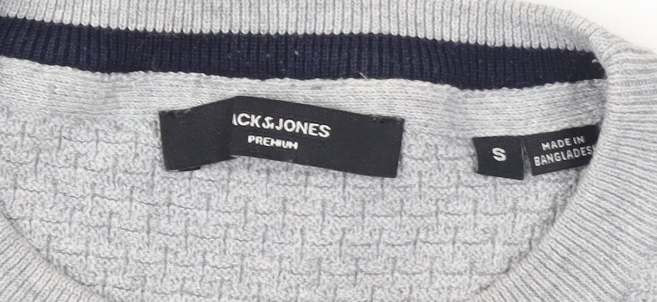 Mens UK Size S JACK & JONES Grey Pullover Jumper