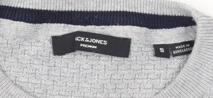 Mens UK Size S JACK & JONES Grey Pullover Jumper