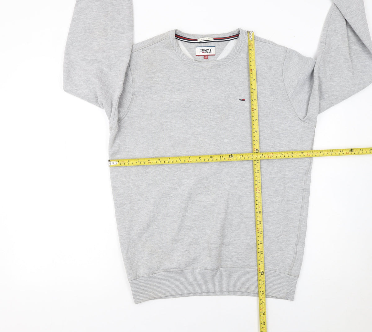 Mens UK Size S Tommy Jeans Grey Pullover Sweatshirt