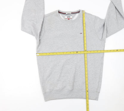 Mens UK Size S Tommy Jeans Grey Pullover Sweatshirt