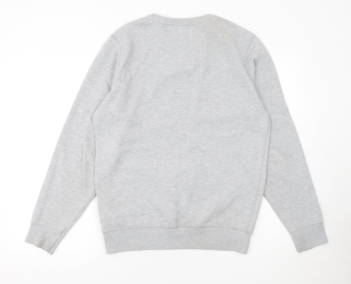 Mens UK Size S Tommy Jeans Grey Pullover Sweatshirt
