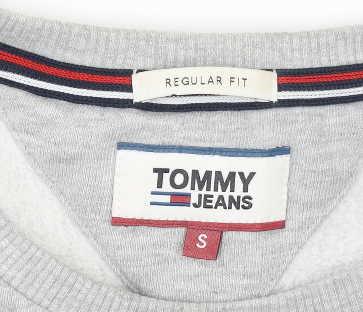 Mens UK Size S Tommy Jeans Grey Pullover Sweatshirt