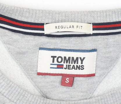 Mens UK Size S Tommy Jeans Grey Pullover Sweatshirt