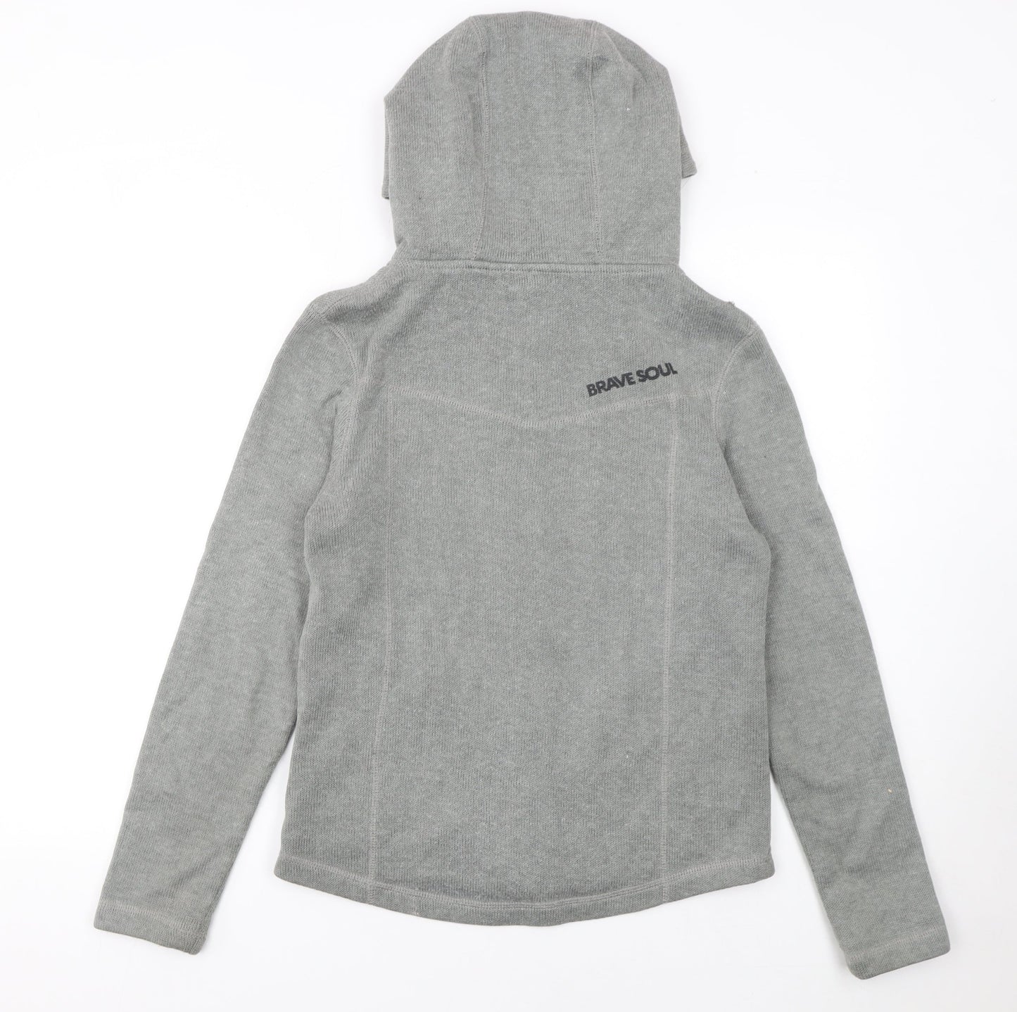 Womens UK Size M Brave Soul Grey Full Zip Hoodie