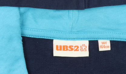 Boys UK Size 14 Years UBS2 Blue Full Zip Hoodie