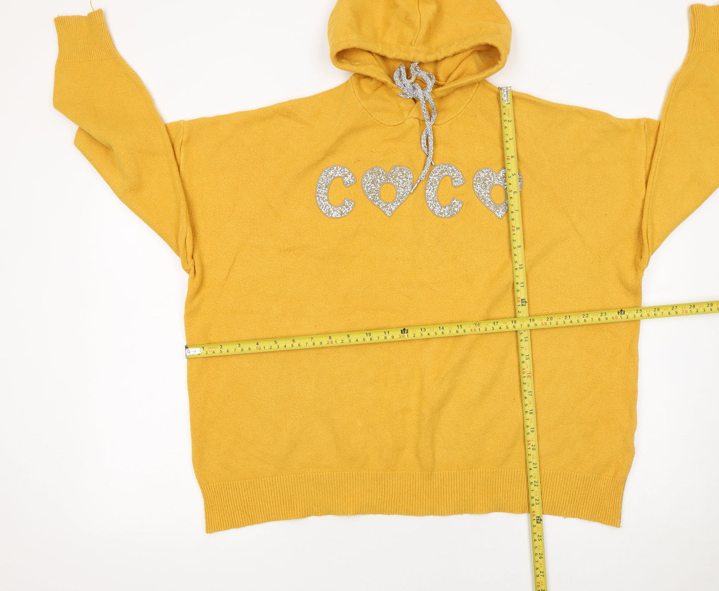 Womens UK Size One Size Enzoria Yellow Pullover Hoodie