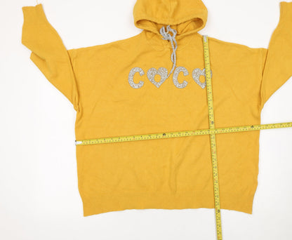 Womens UK Size One Size Enzoria Yellow Pullover Hoodie
