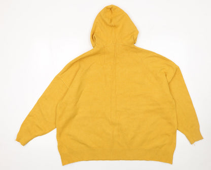 Womens UK Size One Size Enzoria Yellow Pullover Hoodie
