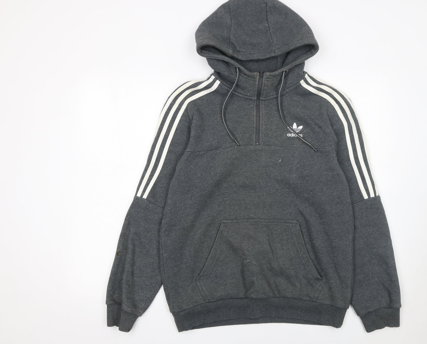 Mens UK Size S adidas Grey 1/2 Zip Hoodie