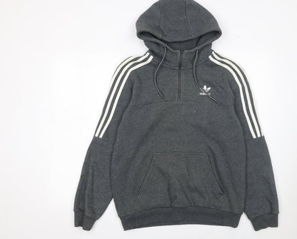 Mens UK Size S adidas Grey 1/2 Zip Hoodie