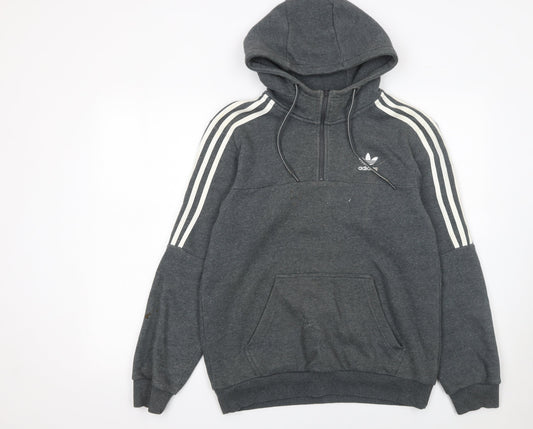 Mens UK Size S adidas Grey 1/2 Zip Hoodie