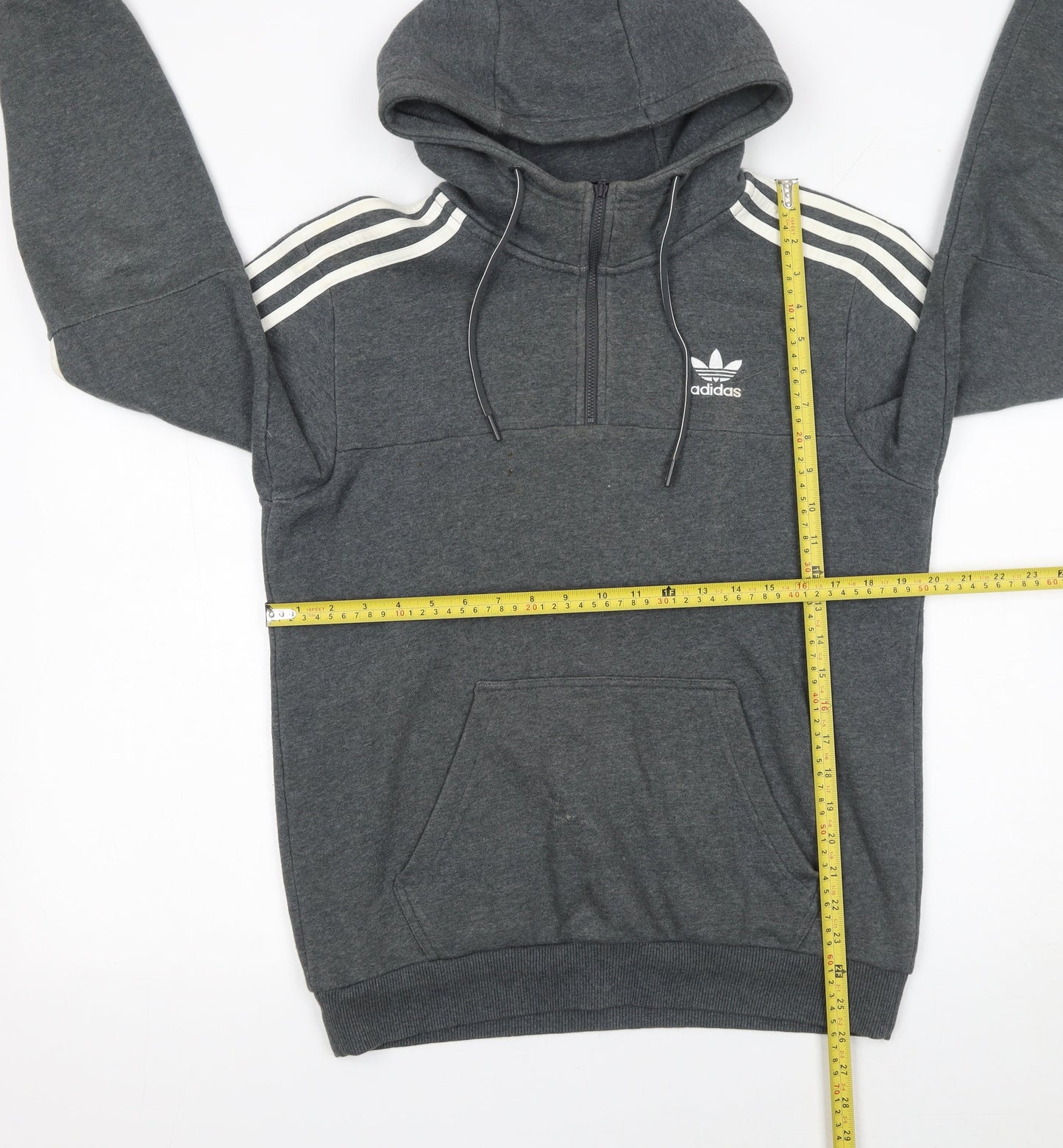 Mens UK Size S adidas Grey 1/2 Zip Hoodie