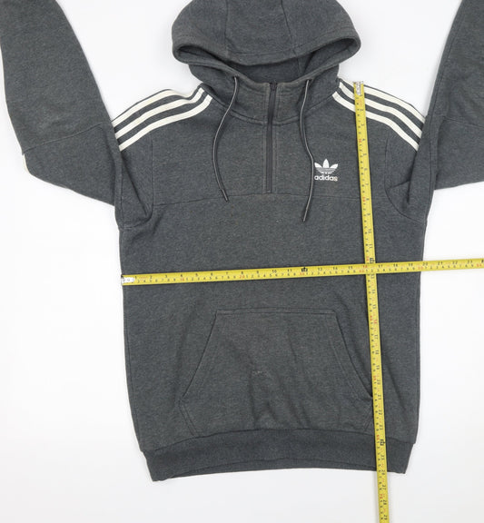 Mens UK Size S adidas Grey 1/2 Zip Hoodie