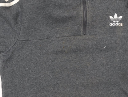 Mens UK Size S adidas Grey 1/2 Zip Hoodie