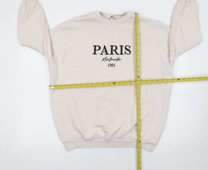 Womens UK Size S George Beige Pullover Sweatshirt